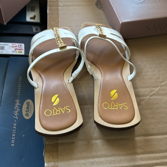 Franco Sarto Effy Sandal in White Leather - Picture 7 of 7